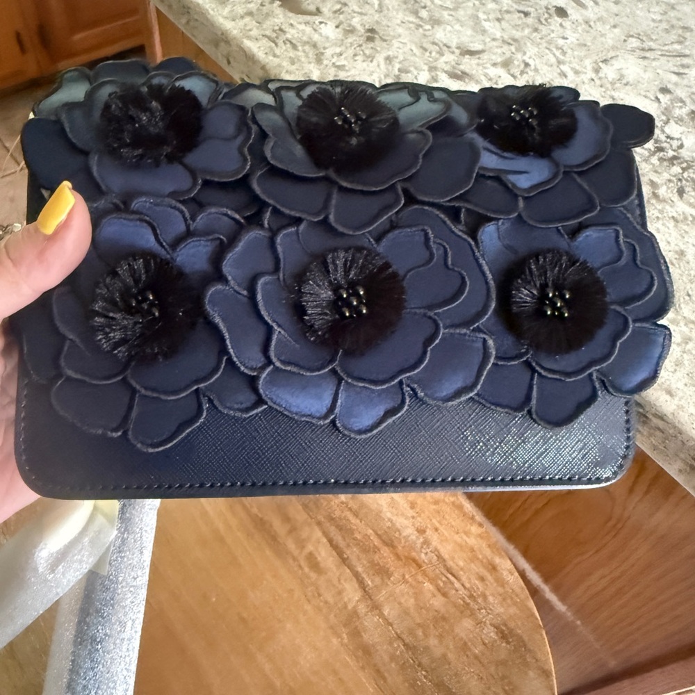 Kate Spade Blue Floral Wristlet Clutch